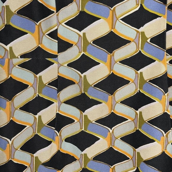 Milly Kendra Sleeveless Geometric Sheath Dress Size 8 Black/Yellow/Blue size 8 - Picture 3 of 7